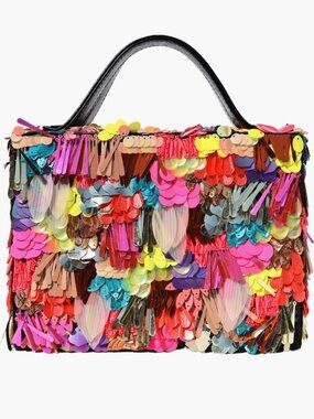 Simitri Piñata Sequin Clutch Bag Multicolor NWT